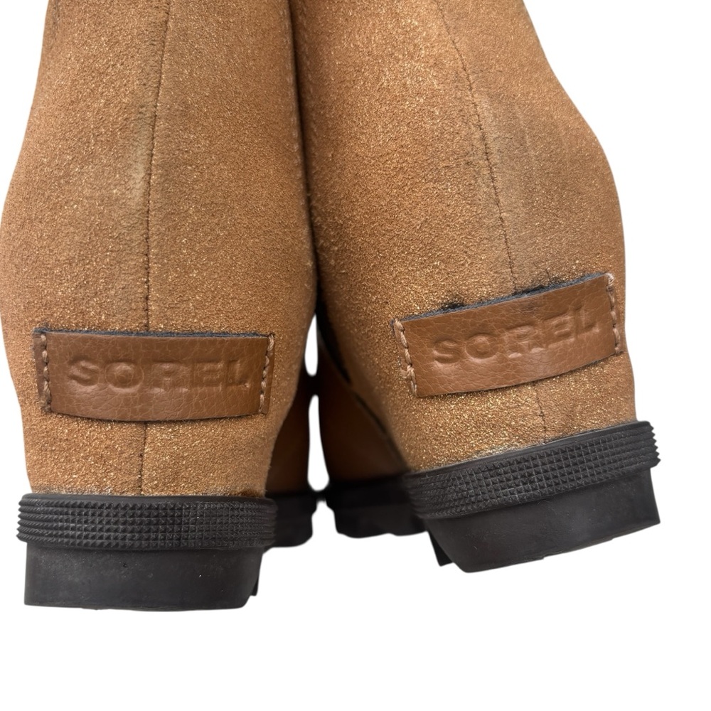 Sorel Joan Of Arctic Boots Girls 5 Brown Wedge Chelsea Glitter Shimmer Pull On - Picture 9 of 12
